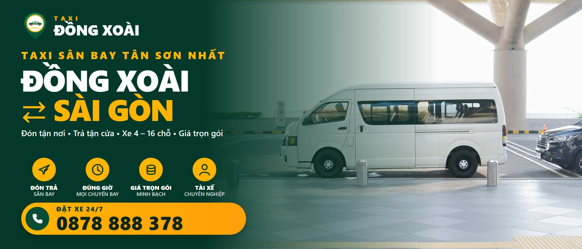 Taxi sân bay Tân Sơn Nhất từ Đồng Xoài