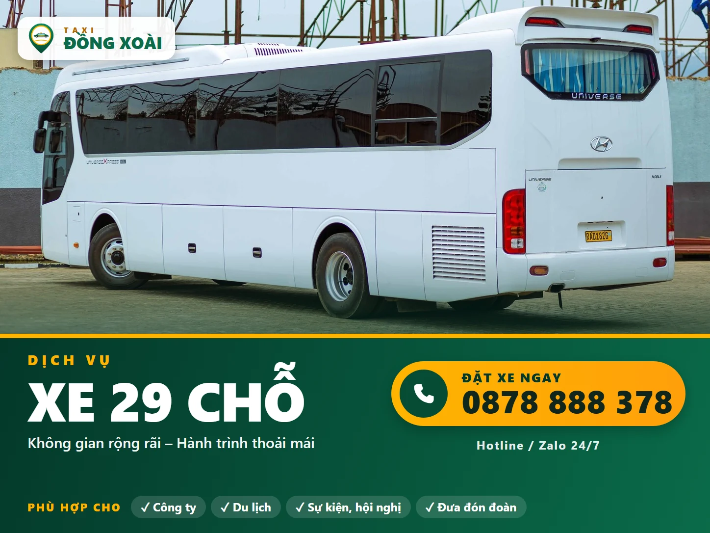 Thuê xe 29 chỗ tại Đồng Xoài