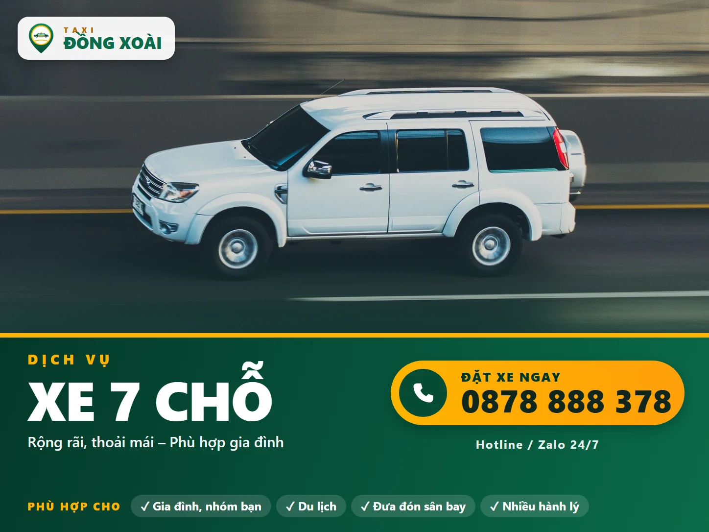 Thuê xe 7 chỗ tại Đồng Xoài